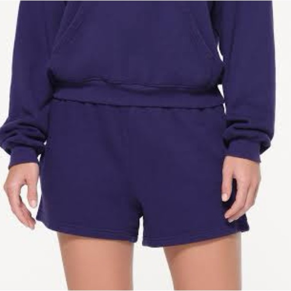 SKIMS Cotton Fleece Classic Shorts Concord Purple XL NWT